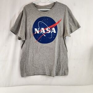 Gray NASA Mens Graphic Tee T-Shirt Large